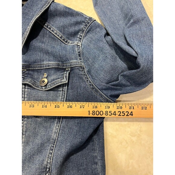 Wrangler Womens Denim Jacket Blue Sz L Authentic Western Trucker VGC - Picture 10 of 16